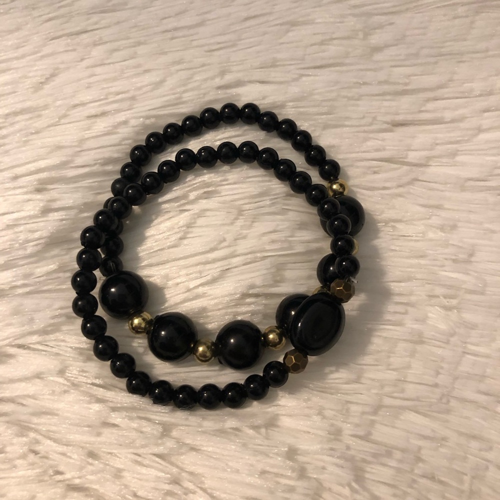 Black and Gold Pearl Bracelets